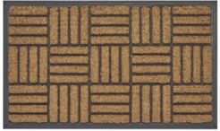 Rubber Backing Criss Cross Coco Welcome Doormat, 18" x 30" Bedding