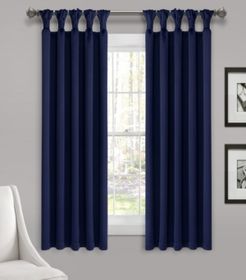 Knotted Tab Top 52" x 63" Blackout Curtain Set