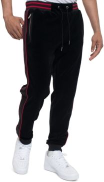 Velour Men's Track Pant with Piping