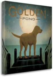 Moonrise Yellow Dog - Golden Pond by Ryan Fowler Gallery Wrap Canvas, 35" x 35"