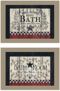 Hot Bath 2-Piece Vignette by Linda Spivey, Taupe Frame, 14" x 10"