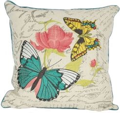 Papillion Emboridery Pillow Collection, 18" x 18"