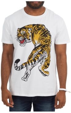3D Graphic Tiger Studded T-Shirt