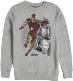 Avengers Endgame Iron Man Jump Action Pose Panels, Crewneck Fleece