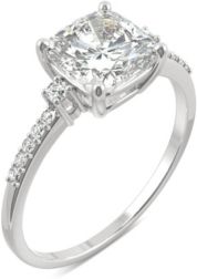 Moissanite Cushion Engagement Ring 1-3/4 ct. t.w. Diamond Equivalent in 14k White Gold