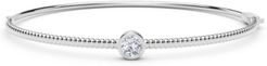 Tribute Collection Diamond (1/3 ct. t.w.)Bangle with Beaded Detail in 18k Yellow, White and Rose Gold