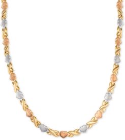 Hearts & Kisses 17" Statement Necklace in 18k Tricolor Gold-Plated Sterling Silver, Created for Macy's