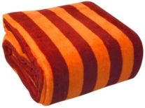 Luxury Printed Stripe Microplush Blanket, Full/Queen Bedding