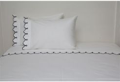 300 Tc Scalloped Embroidered Sheet Set, Full Bedding