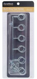 DuraHook 9" W with 0.75" Id Multi-Ring Tool Holder for Duraboard or 0.125" and 0.25" Pegboard