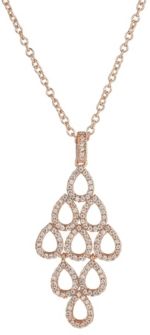 Rose Tone Layered Chandelier Pendant Necklace