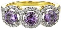 Gold-Tone Sapphire Accent Trio Ring