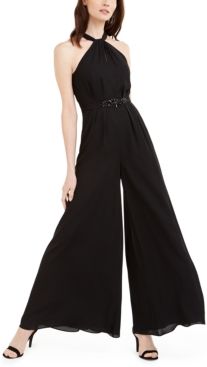 Twisted Chiffon Halter Jumpsuit