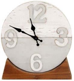 Derrick Two Tone Wood Table Clock