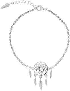 Bodifine Sterling Silver-Tone Dreamcatcher Anklet