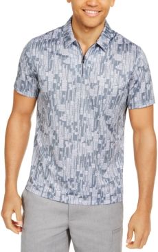 Classic-Fit Performance Stretch Abstract Dash-Print Polo Shirt, Created for Macy's