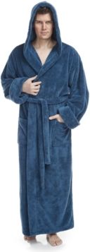 Soft Fleece Robe, Ankle Length Hooded Turkish Bathrobe Bedding