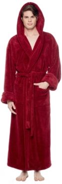 Soft Fleece Robe, Ankle Length Hooded Turkish Bathrobe Bedding