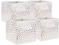 Non-woven Polyester Cube Small Dots Square Set of 4