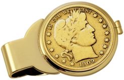 Gold-Layered Silver Barber Half Dollar Coin Money Clip