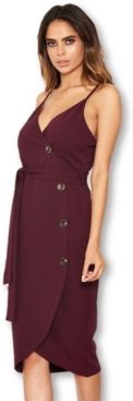 Button Front Detail Bodycon Midi Dress