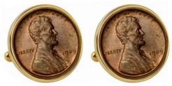 1909 First-Year-Of-Issue Lincoln Penny Bezel Coin Cuff Links