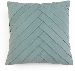 20X20 James Pleated Velvet Pillow in Jadeite