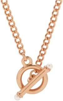 Stella Imitation Pearl Toggle Chain Necklace