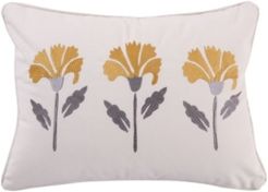 St. Claire 14" x 18" Embroidered Floral Decorative Pillow