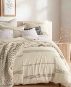 Pure Marled Stripe Full/Queen 3 Piece Duvet Set Bedding