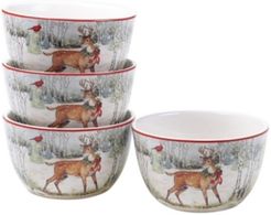 Winter Forest 4 Piece Ice Cream Bowl