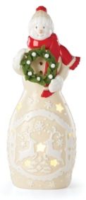 Festive Folk Light-Up Snowman Figurine