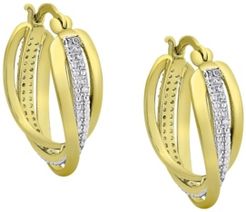 Diamond Accent Gold-plated Twist Hoop Earrings
