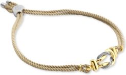 Yellow Double Cord Looped Bolo Bracelet in 18k Gold-Plated Silver & Stainless Steel (Also in Black Cord)