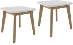Icaria Modern Wood End Tables, Set of 2