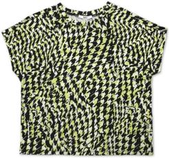 Houndstooth Printed Cropped T-Shirt, Created for Macy's