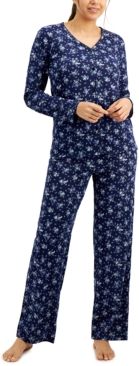 Plus Size Printed Cotton Pajama Set, Created for Macy's