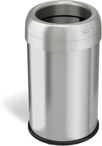 Dual Deodorizer Round Open Top Stainless Steel Trash Can 13 Gallon