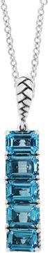 Effy Blue Topaz Vertical Bar 18" Pendant Necklace (5-3/4 ct. t.w.) in Sterling Silver
