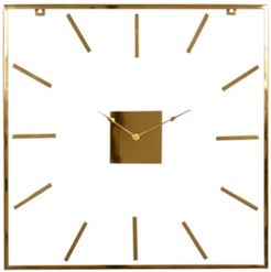 Extra Large Square Metal Wall Clock with Clear Glass Face