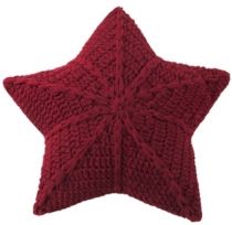 Crochet Star Pillow, 20" L x 20" W