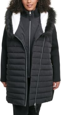 Performance Plus Size Hooded Sweater-Sleeve Jacket