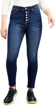 Juniors' High-Rise Curvy Button-Fly Skinny Jeans