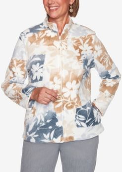 Missy Glacier Lake Floral Patchwork Polar Fleece Jacket