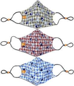 x Best Friends Unisex Gingham Dog Curved Mask, 3 Pack