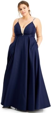 Trendy Plus Size Beaded-Strap Gown