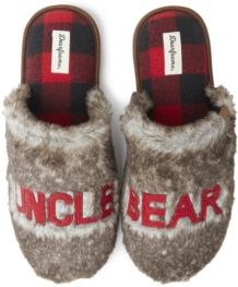Furry Uncle or Big Bro Bear Scuff Matching Family Slippers