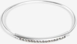 Silver-Tone Pave Bar Bangle Bracelet