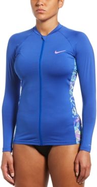 Long-Sleeve Zip Hydroguard Swim Shirt Women's Swimsuit