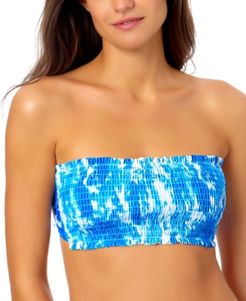 Juniors' Smocked Longline Bandeau Bikini Top, Created for Macy's Women's Swimsuit